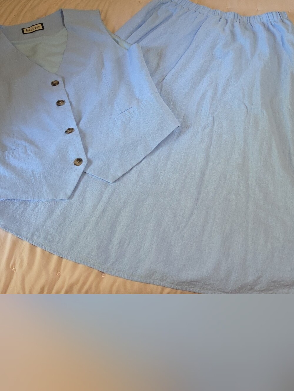 Light Blue Vest/skirt Set